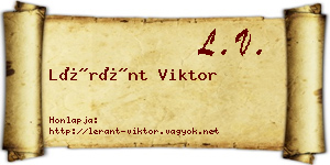 Léránt Viktor névjegykártya