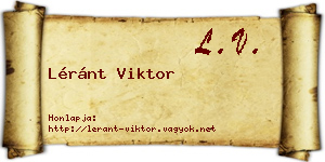 Léránt Viktor névjegykártya